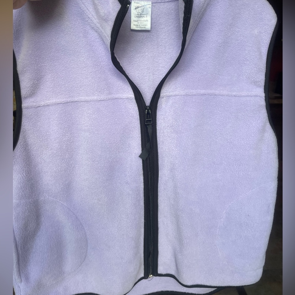 Vintage fleece zip up vest, lavender